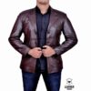 Veste en cuir marron REF : 5213