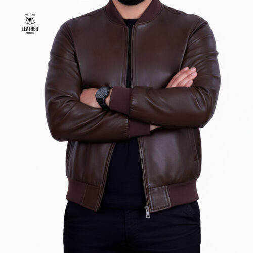 Pilote marron en cuir col rond 512 5 eqdqsdqsdq