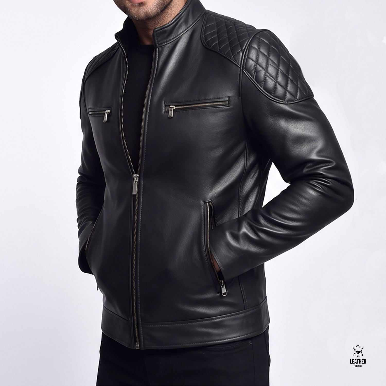 Blouson en cuir Noir pour Hommes -Damian- 2 ezdzedzaed