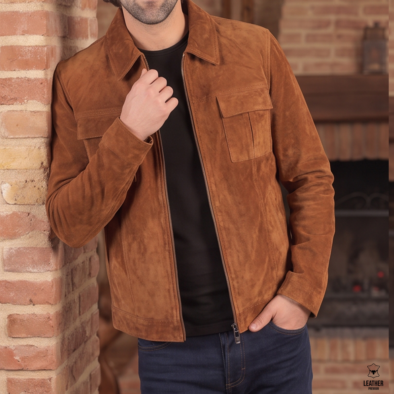 Daytona Tabac en Daim pour Hommes -ref:DD5016 2 ezfezfefez