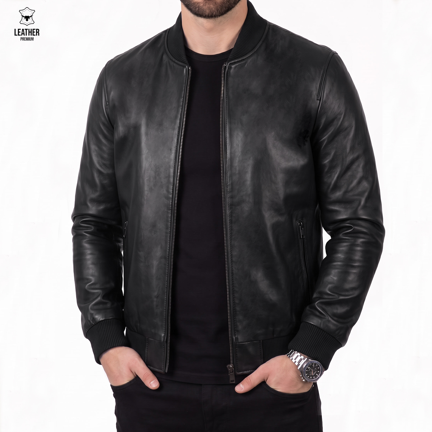 Pilote noir en cuir Ionic
