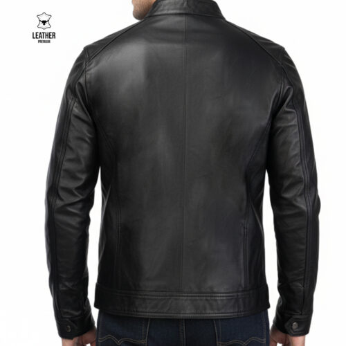 blouson en cuir noir -Pression- 9 sdfsdfd