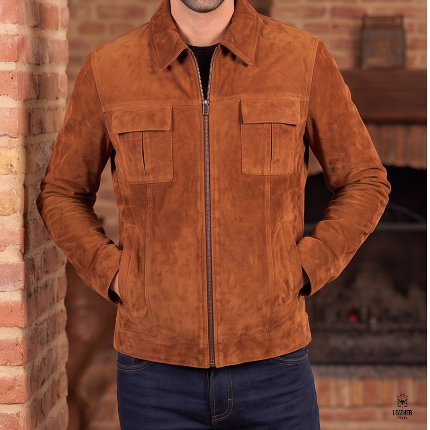 Daytona Tabac en Daim pour Hommes -ref:DD5016 4 zfzefezfez