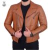 Perfecto en cuir tabac CR