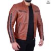 Blouson en cuir Tabac