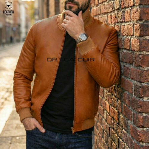 Pilote Tabac en cuir pour Hommes -TB55-