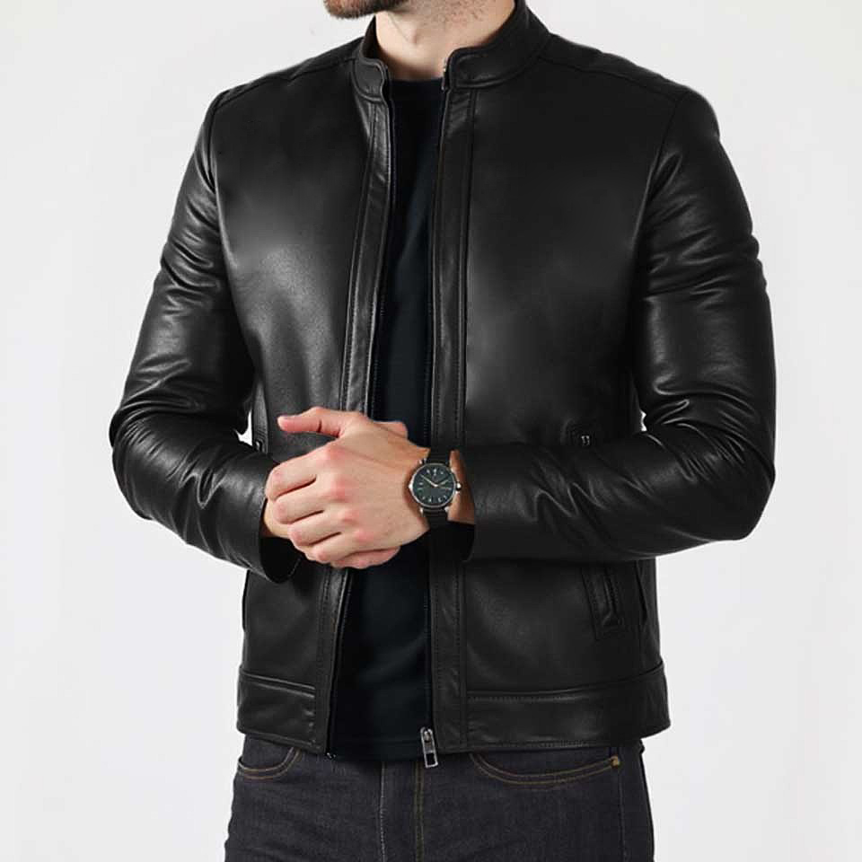 Blouson noir hommes 2 Zippers 2 AEDSDQSD