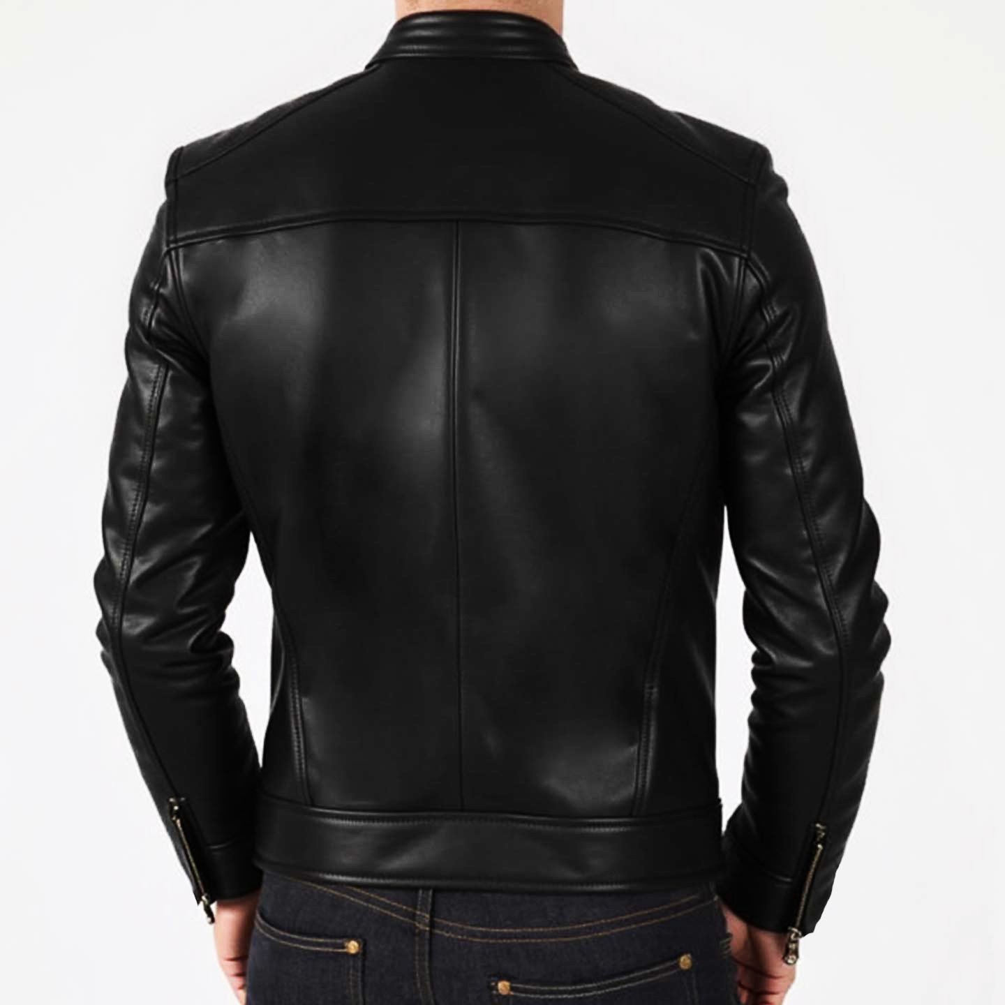 Blouson noir hommes 2 Zippers 4 azeazezae