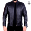 Blouson noir hommes 2 Zippers