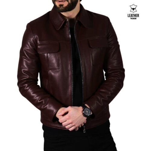 Blouson en cuir Daytona Marron REF : 809