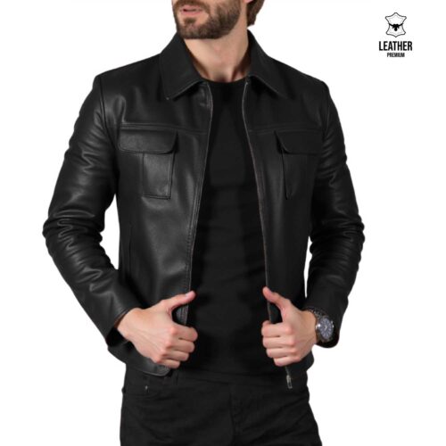 Daytona noir en cuir Homme -Poche plaquée-