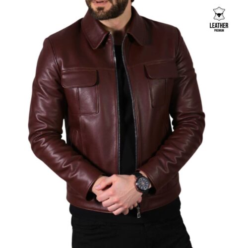 Blouson en cuir Daytona Marron REF : 809