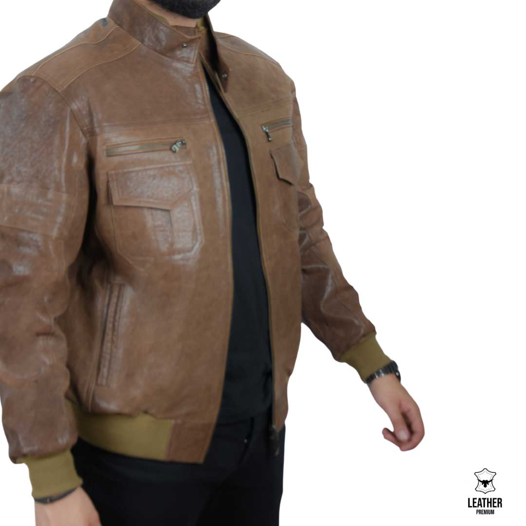 Pilote hommes en cuir agneau olive drab 3 dsqcqs