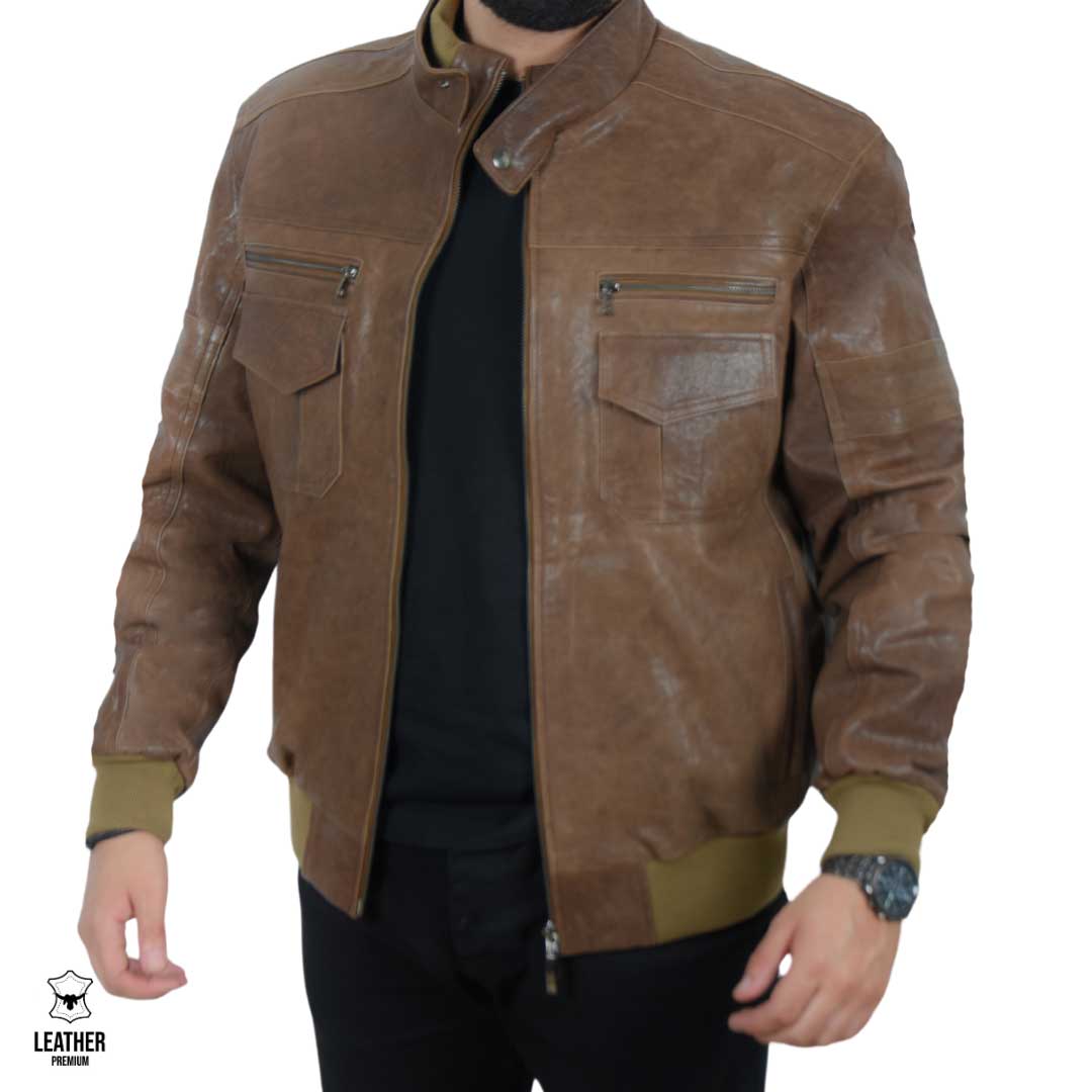 Pilote hommes en cuir agneau olive drab 1 sdcd
