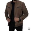 Veste en cuir Marron Nubuck hommes (ref : 500)