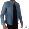 Blouson en cuir bleu ciel Hommes adidocs