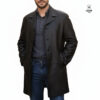Manteau 3/4 en cuir véritable Noir pour homme