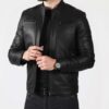 Blouson en cuir Noir zipper -Shadow-