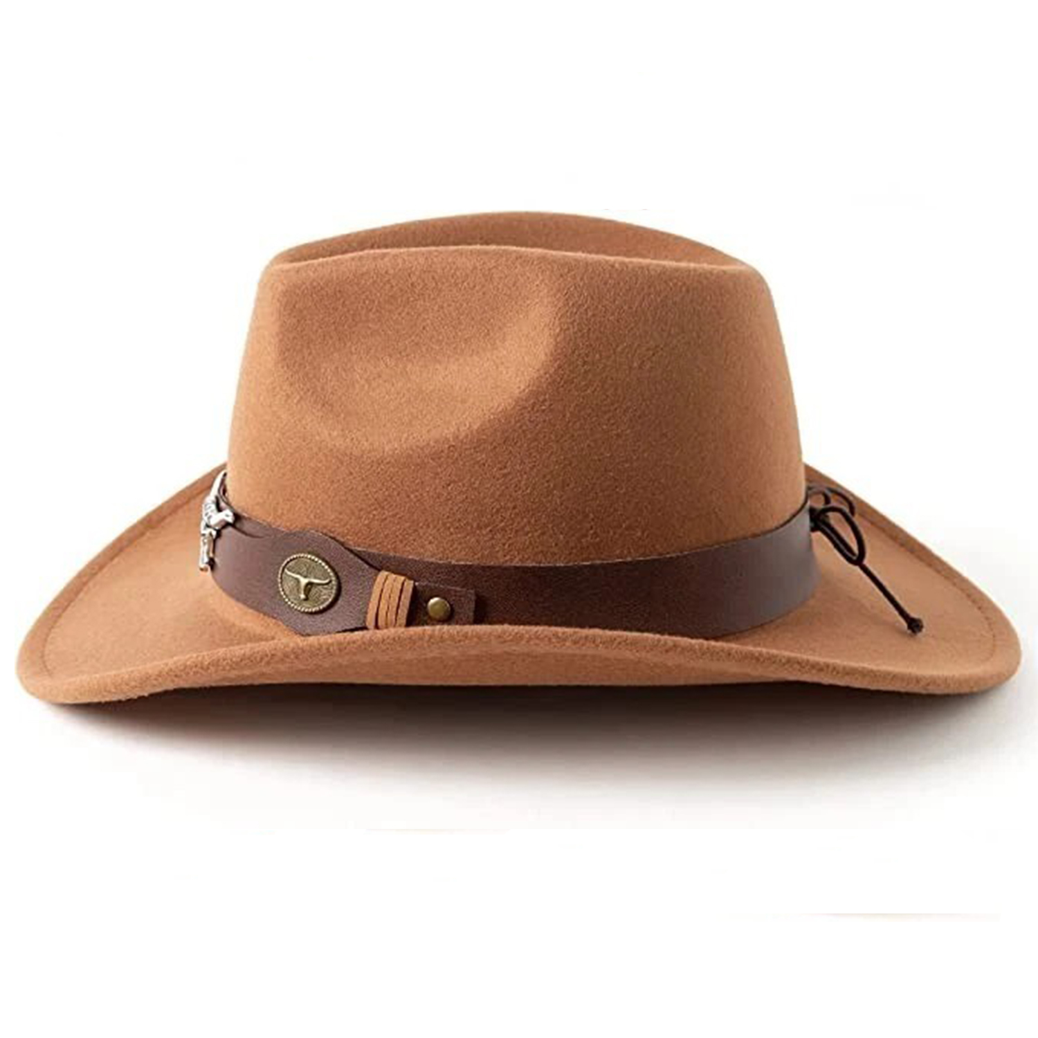 Chapeau de cowboy en daim Caramel – Tête de taureau 4 Chapeaux de Cowboy occidentaux en daim – photo 4