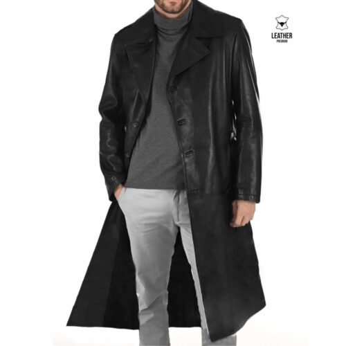 Manteaux en cuir Noir pour Hommes - Trench : 513