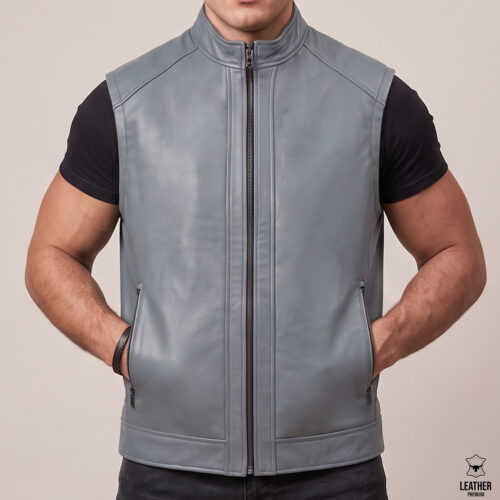 Gilet en cuir pour Homme vachette 588 7 qdzsdqzdq