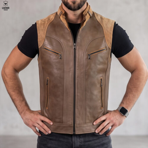 Gilet en cuir lokrpoort pour Hommes 6 qefdqdqs