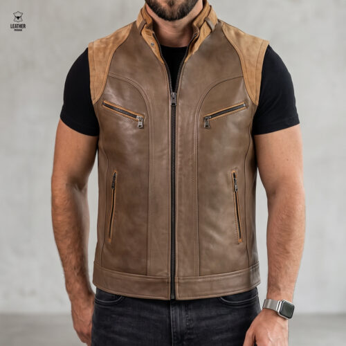 Gilet en cuir lokrpoort pour Hommes