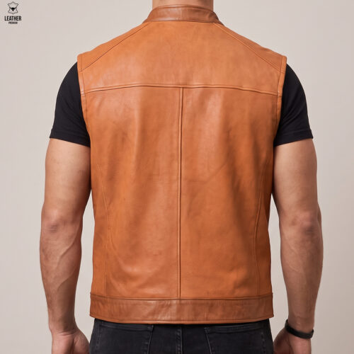 Gilet en cuir Tabac vintage pour Hommes 778 5 aefefaefa