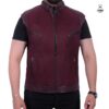 Gilet en cuir Bordeau ref : 502