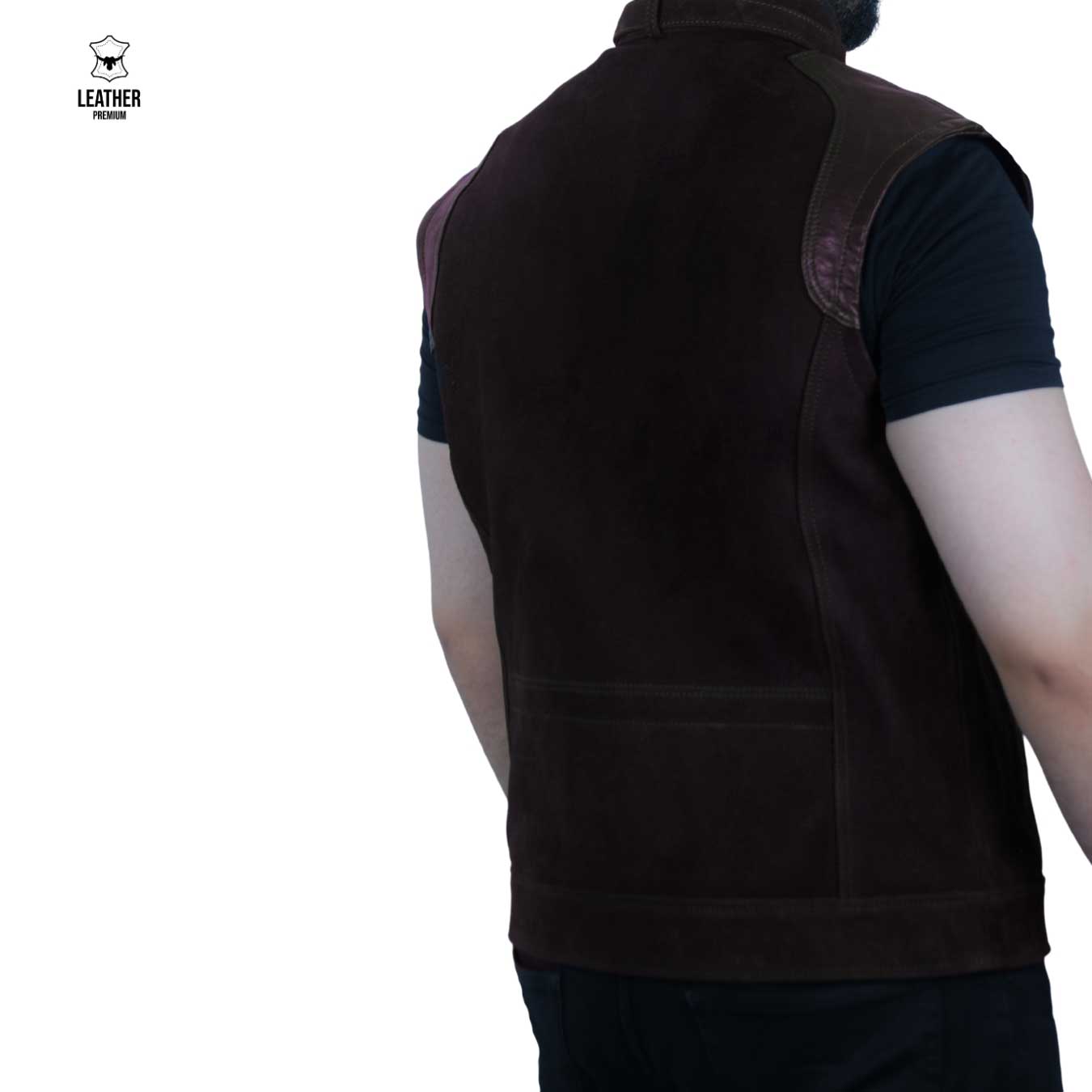 Cuir Agneau Gilet En Cuir Rembourré Infinity Leather - Noir Sans Manches Pour Homme Mode Homme