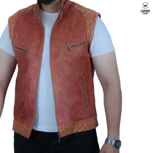 Gilet en cuir pour Homme -Guignol-