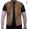 Gilet en cuir Tabac -saupoudrer-