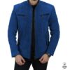 Jacket Bleu (nubuck leather) pour Homme - indigo