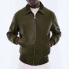 Pilote en cuir vert olive pour Hommes Vachette REF : neg606