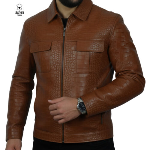 Daytona en cuir Tabac pour Hommes -Croco-