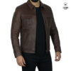 Blouson en cuir daytona pour Hommes -Marron-