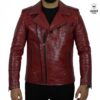 Perfecto en cuir rouge Croco Ref : Rg8552