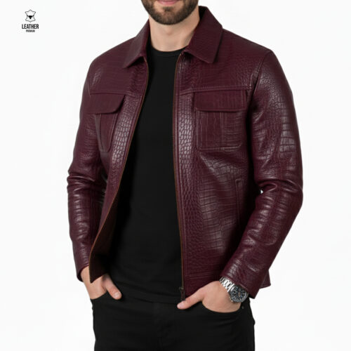 Daytona en cuir Bordeau CROCO 0925
