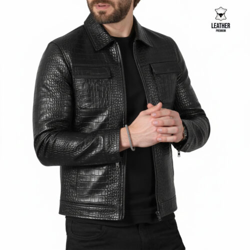 Daytona en cuir Noir CROCO 0925