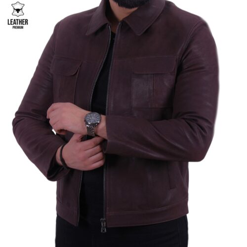 Jacket en cuir Daytona Marron Crispé pour Hommes 7 yufkgyuk