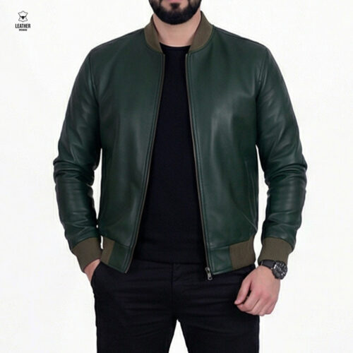 Pilote vert en cuir -sauge-