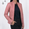 Veste en cuir rose pour femmes -Sasha-
