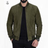 Pilote en cuir Daim Vert Olive Hommes Ref : Kaki5550