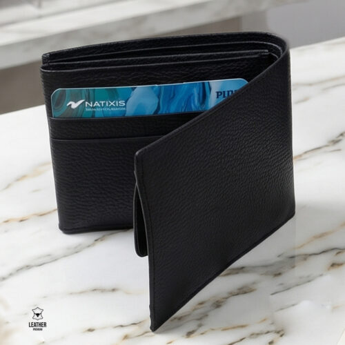 Portefeuille en cuir noir Homme  - PPN1 -
