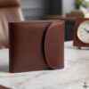 Portefeuille en cuir Marron petit format -PRSM2-
