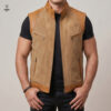 Gilet en cuir TABAC pour homme -Tabac789-