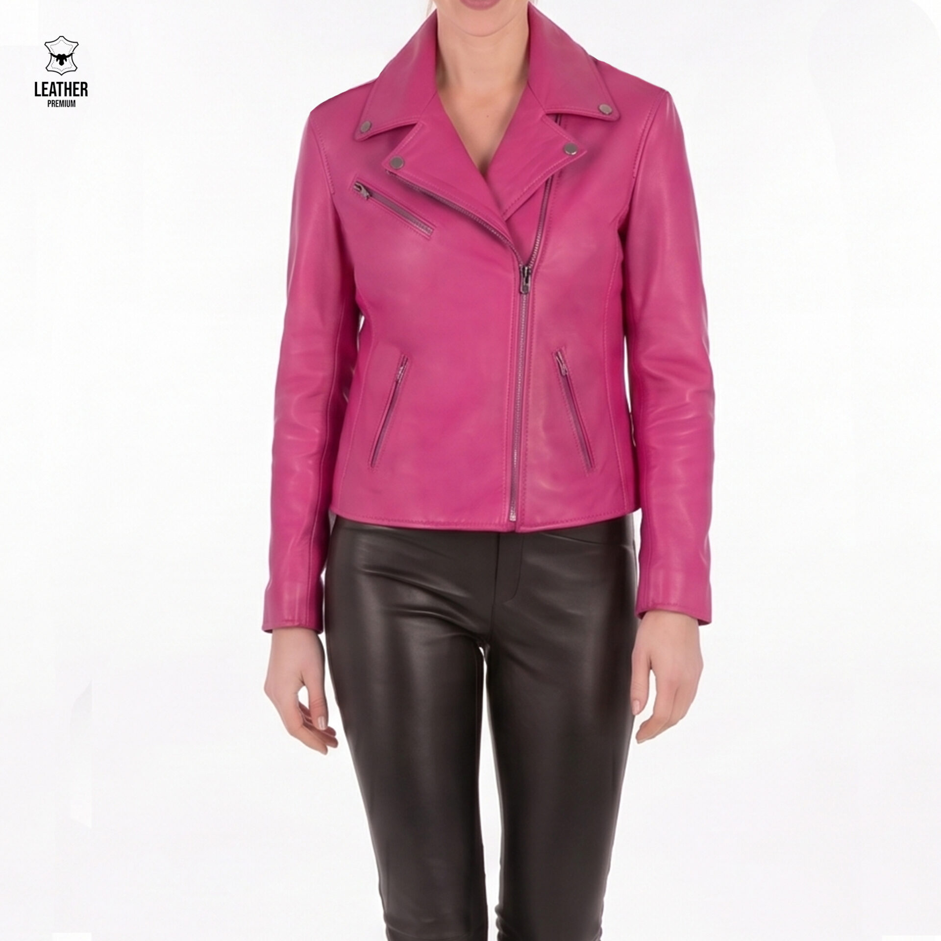 Perfecto en cuir Rose pour Femme -Elixir Pink- 4 azedazdzad