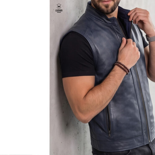 Gilet en cuir pour Hommes Ref : SB552 6 efzffzefezezf