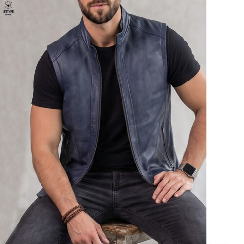 Gilet en cuir pour Hommes Ref : SB552 7 zefrzefez