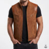 Gilet en cuir TABAC pour homme -Tabac885-